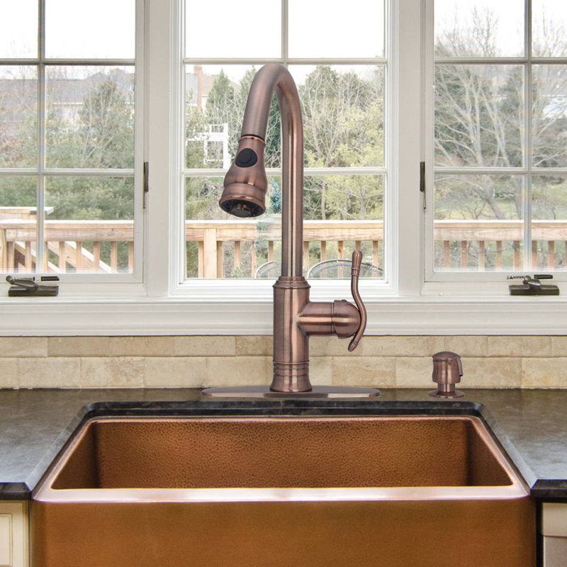 Akicon Pull Down Kitchen Faucet, Antique Copper