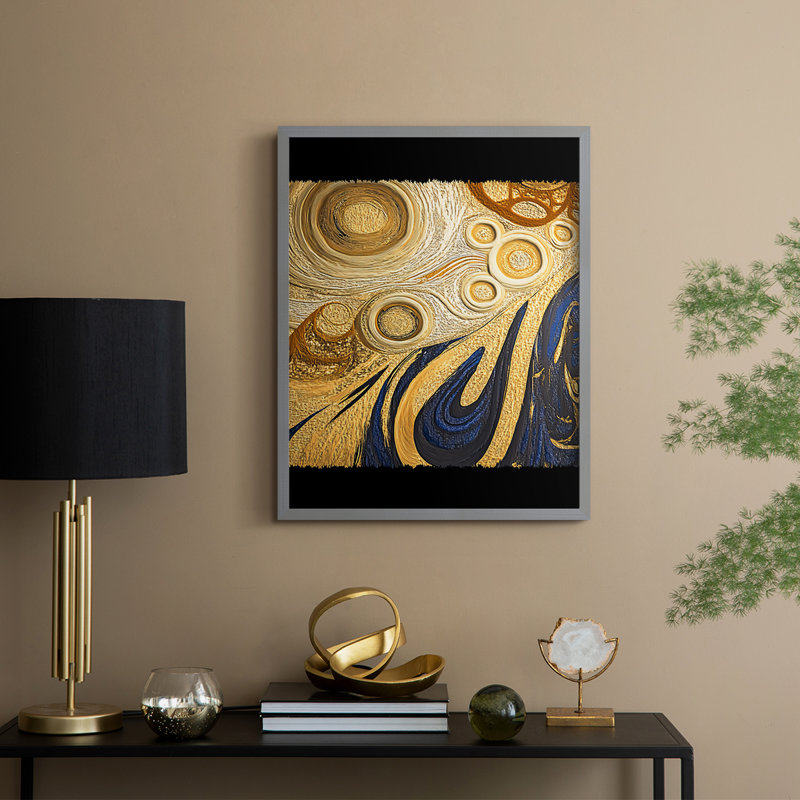 «Abstract Abstract», reproduction encadrée - prêt à accrocher - fabriquée aux États-Unis, Gris, H 10 po x l 8 po
