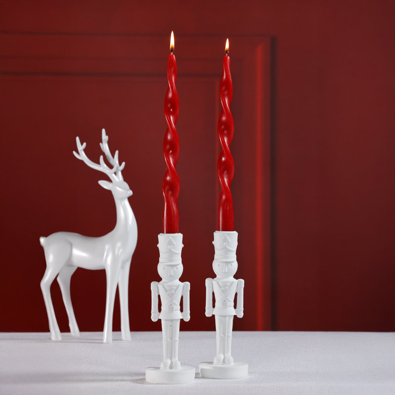 Ensemble de 12 chandelles formelles Lumière Twist - Décoration de table des fêtes, Cône 12 po x 0,875 po, Rouge pourpre