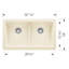 Vintera SILGRANIT 33" L X 19'' W Double Bowl Farmhouse Sink-55644555