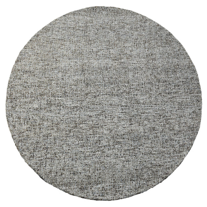 Brun foncé | Tapis d'intérieur beige touffeté à la main 100% laine beige, Rond 8 pi, Brun foncé / beige