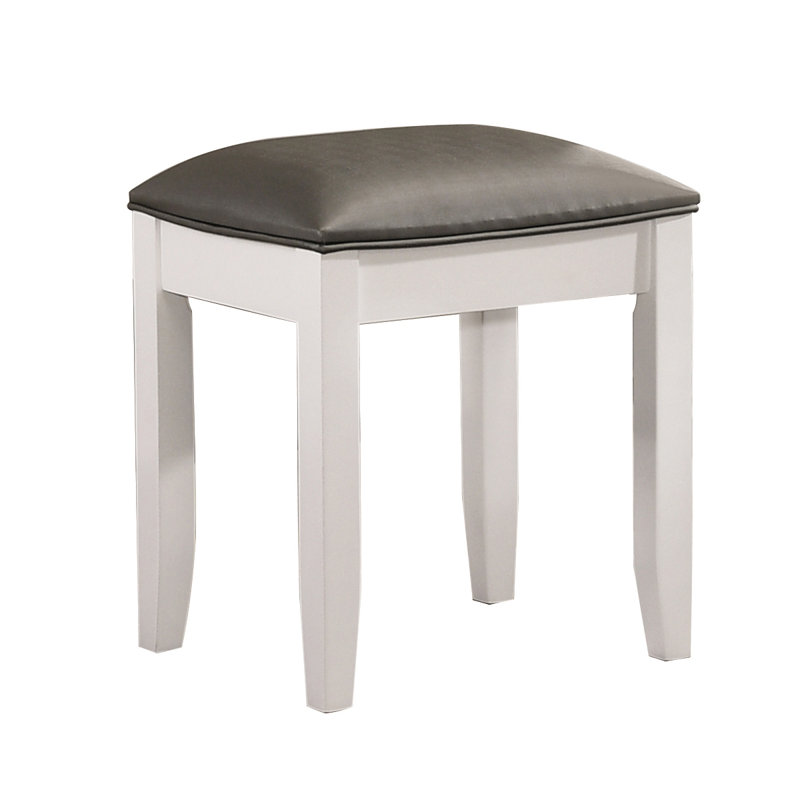 Tabouret de coiffeuse Kamille, Métallique, Blanc