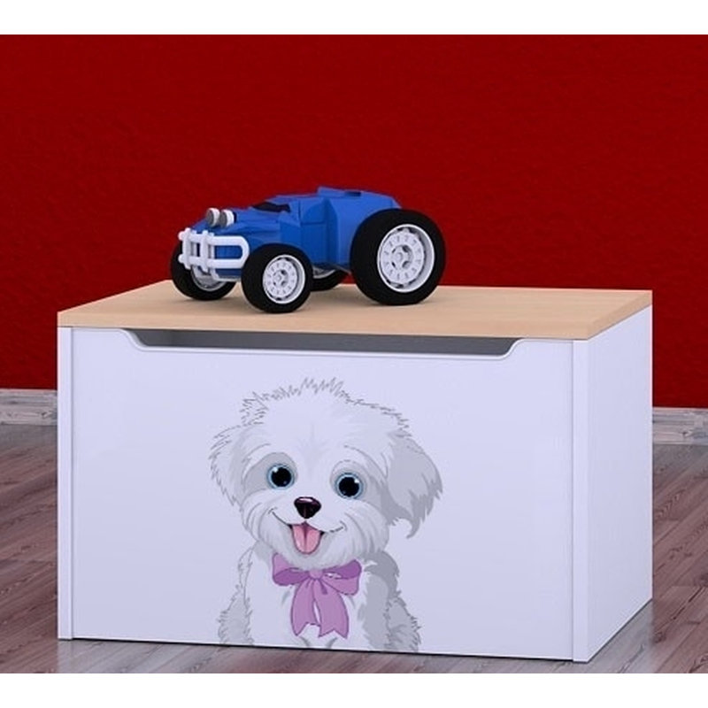 Casen Kalwados Dog with a Bow Toy Box, Light Brown
