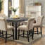 Mobilier de salle à manger de style rustique, ensemble de 2 chaises rembourrées en tissu de chenille-1437834196