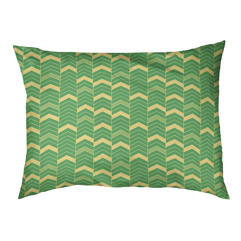 Coussin d'extérieur pour chien Chelan, Grand (l 50 po x P 7 po x H 40 po), Vert foncé / jaune