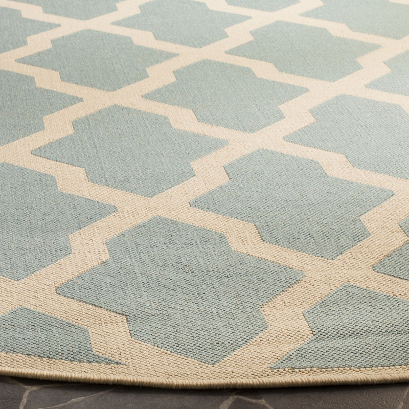 Ferrill Linden 100 Performance Geometric Rug, Round 6'7"