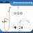 3 Handle Wall Clawfoot Tub Faucet with Diverter-69317361