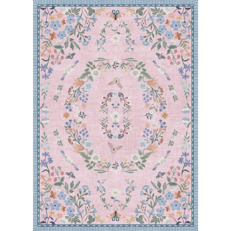 Tapis lavable à la machine Modern Modern, Rose