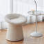 Tabouret, fausse laine d'agneau