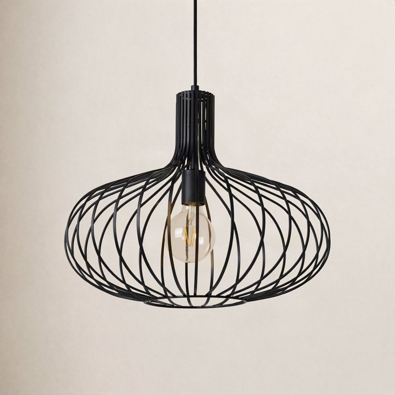 Kern 1 - Light Shaded Pendant, 16.5" H x 19.75" W x 19.75" D, Black