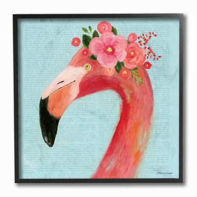 Reproduction d’art florale de flamant rose