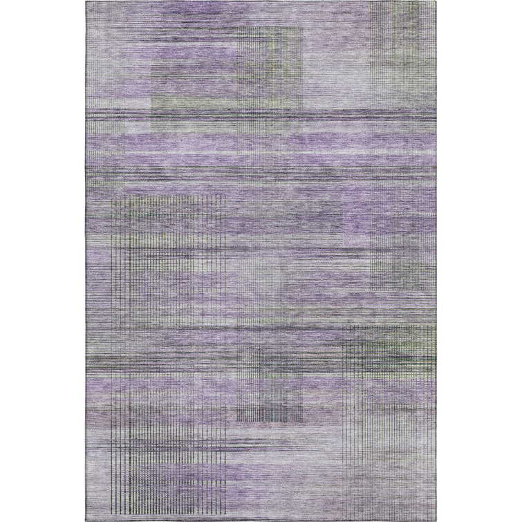 Premium Machine Washable Prisco Purple Rug