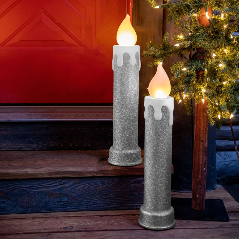 Bougies d'extérieur 24 po, Argent argent