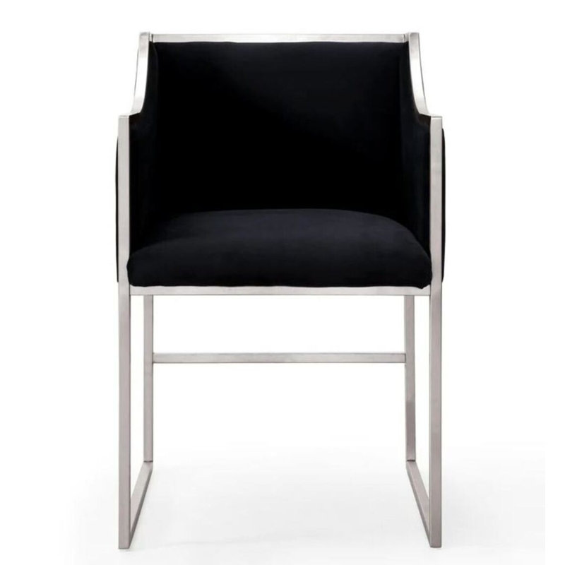 Chaise Alleb, Chrome, Noir
