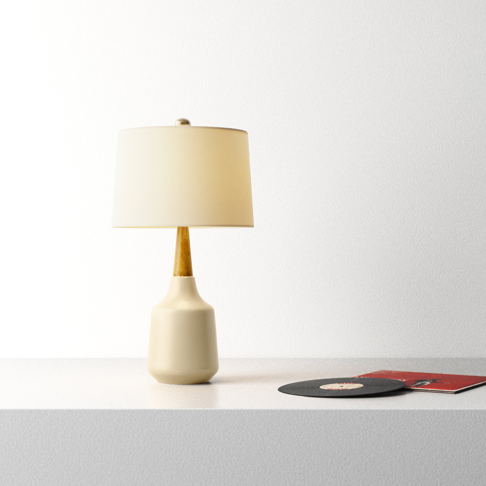 Scotia Ceramic Table Lamp, Cream, White
