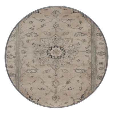 Machine Washable Tabriz Gray Area Rug