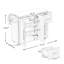 Îlot de cuisine avec support à épices, porte-serviettes et plateau de table en bois massif extensible - blanc