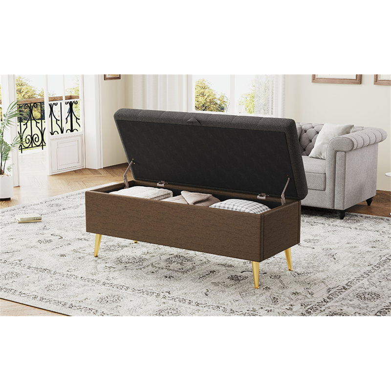 Banc de rangement avec repose-pieds Modern, Gris