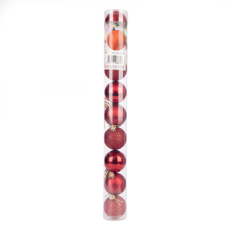 5cm Polyvinyl Chloride (PVC) Ball Ornament, Dark Red