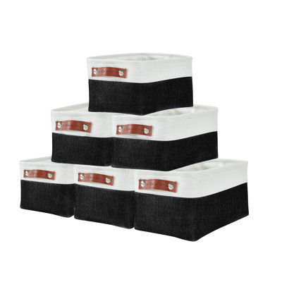 Decomomo Foldable Storage Bin | Collapsible Sturdy Cationic Fabric Storage Basket Cube W/Handles