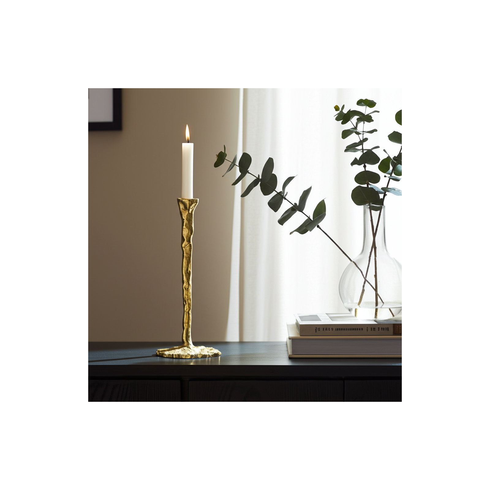 Sagebrook Home Omni Forged Taper Candle Holder, 15" H x 5" W x 5" D