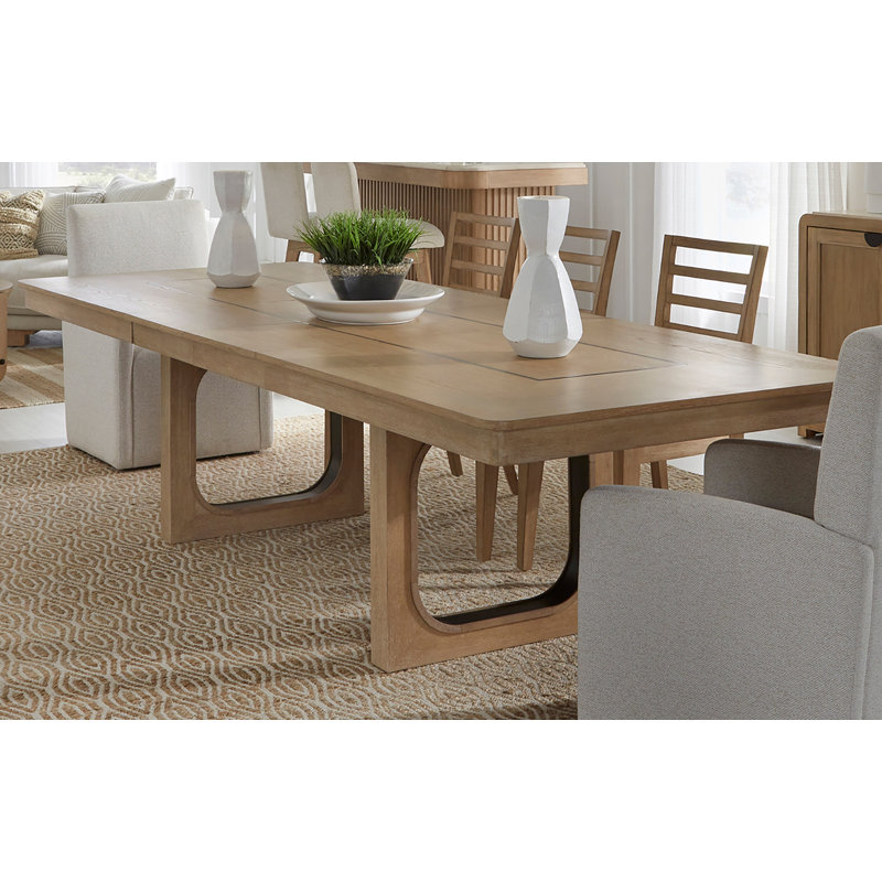 Pula 120.25 " Extendable Rectangular with Solid Wood Base Dining Table