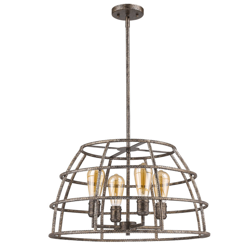 Lustre dôme 4 lumières lanterne Guillaume