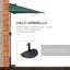 Outsunny 2.7m Garden Half Parasol Outdoor Balcony Umbrella-20355354