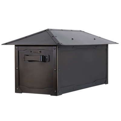 Brass Post Mounted Mailbox with Magnetic Closure