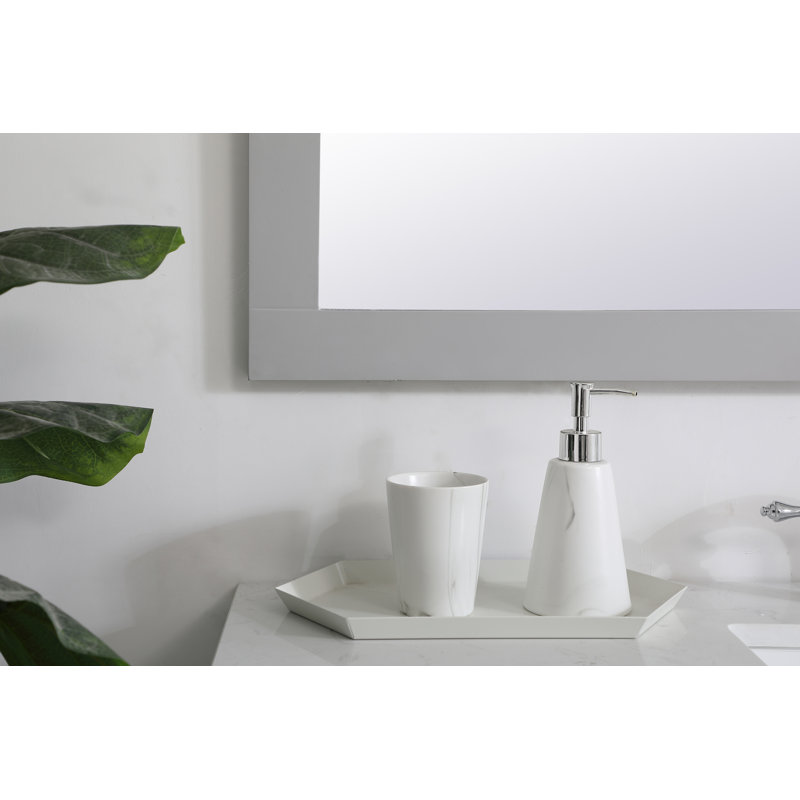 Miroir de salle de bain moderne et contemporain Metcalfe, 36 po x 48 po, gris