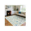 Tapis bleu tissé lavable rétro Mosso-681227005