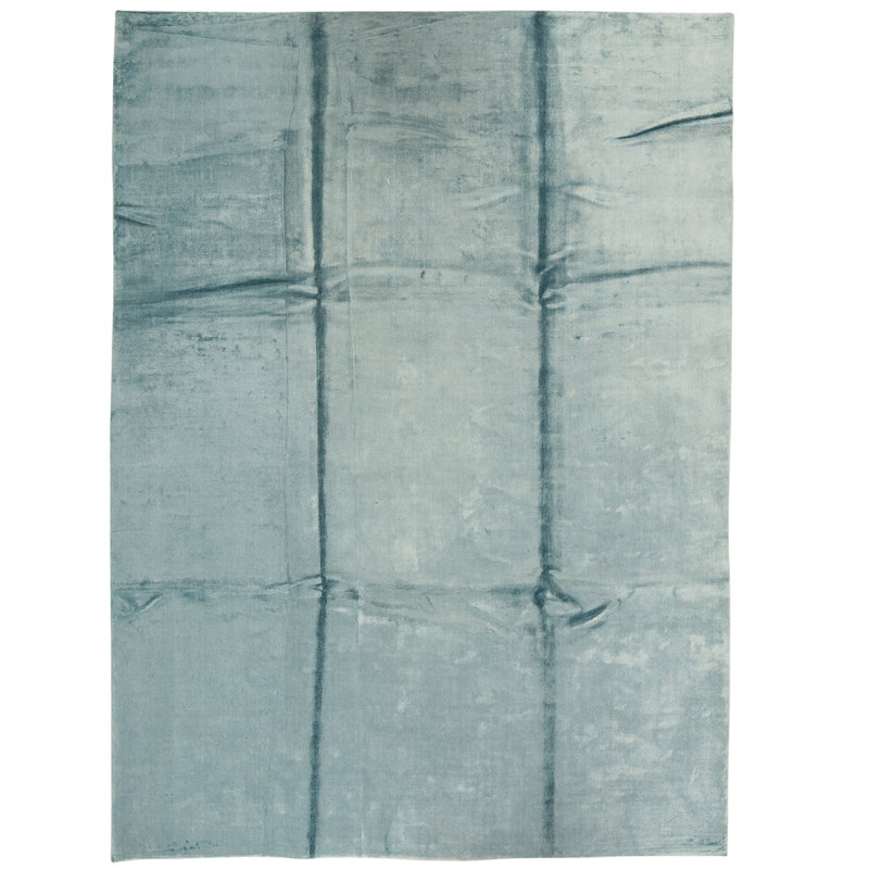 Tapis gris / bleu noué à la main de haute qualité