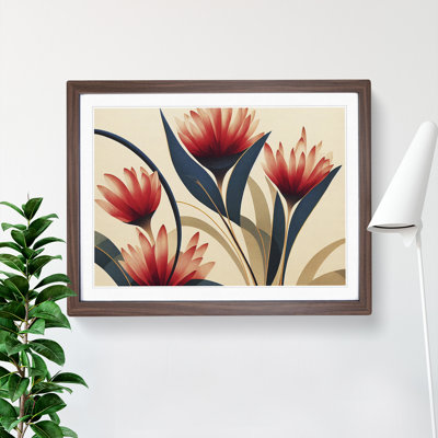 Serene Flowers Deco - Framed Print