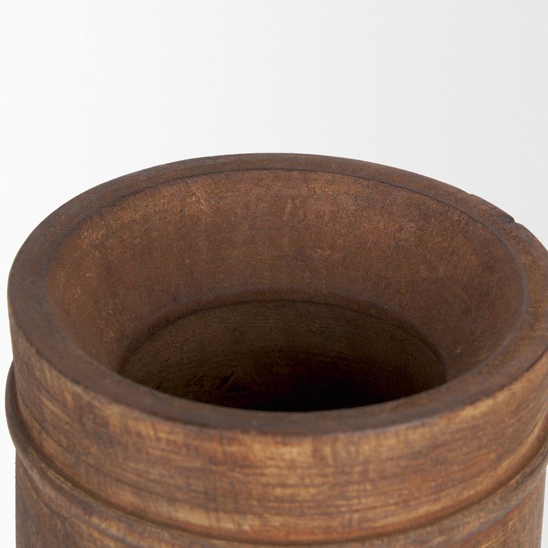 Arvind Wood Table Vase, 11" H x 5.5" W x 5.5" D