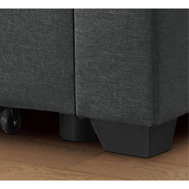 Comfortable Sectional Sofa Bed With Durable Construction For Relaxation, Dark Gray Fabric