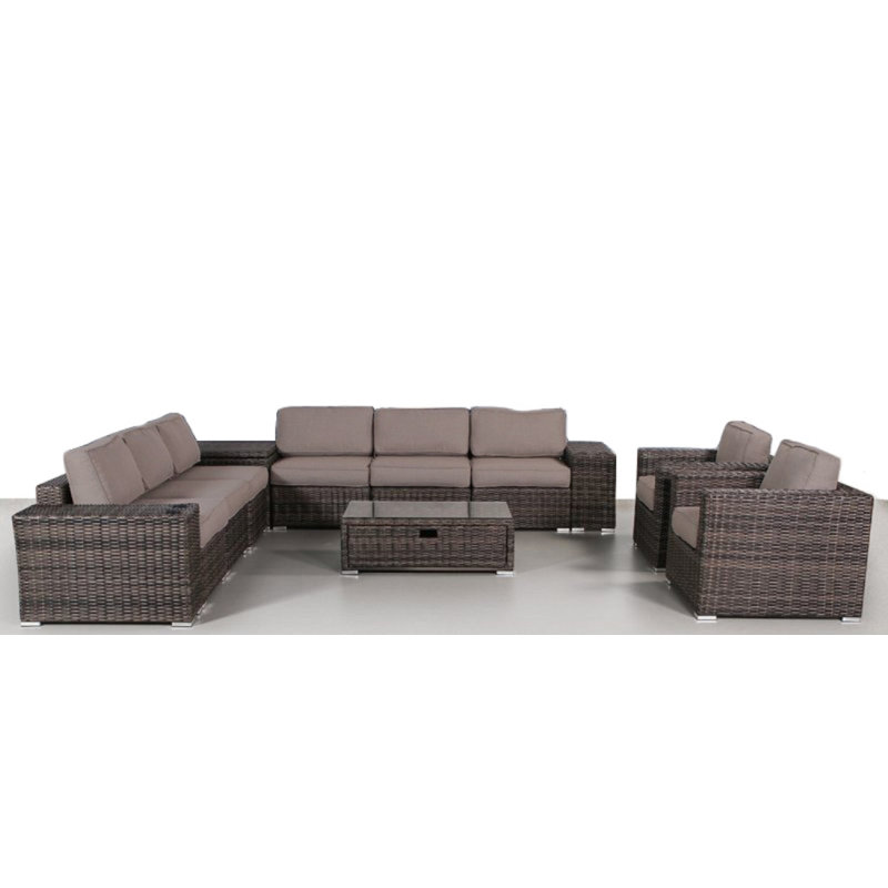 Demarest fully assembled 8 Person Seating Group, Sunbrella Taupe