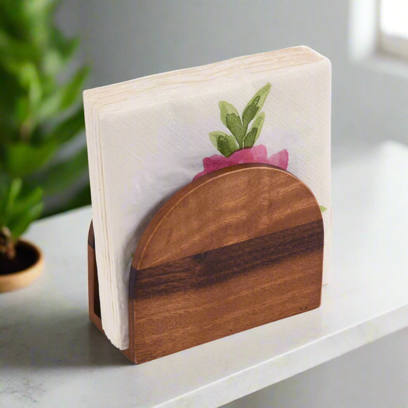 Porte-serviette vertical en bois d'acacia