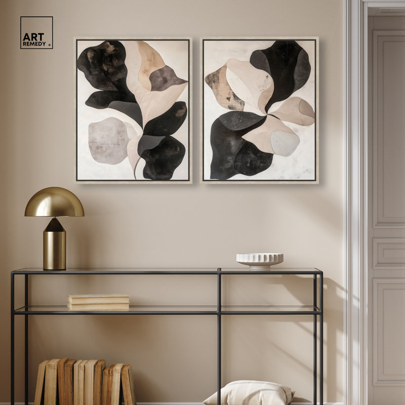 «Calyx Duo» par Curvature, H 25 po x l 21 po, Cadre blond