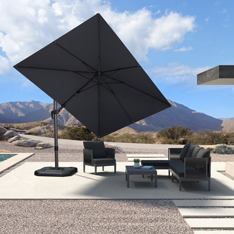 243cm X 335cm Rectangular Cantilever Parasol, Light Grey