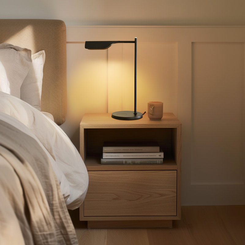 Leaf 16" Vintage LED Desk Lamp with Wireless Charging Pad, Adjustable Arm, and 3-Way Dimming
