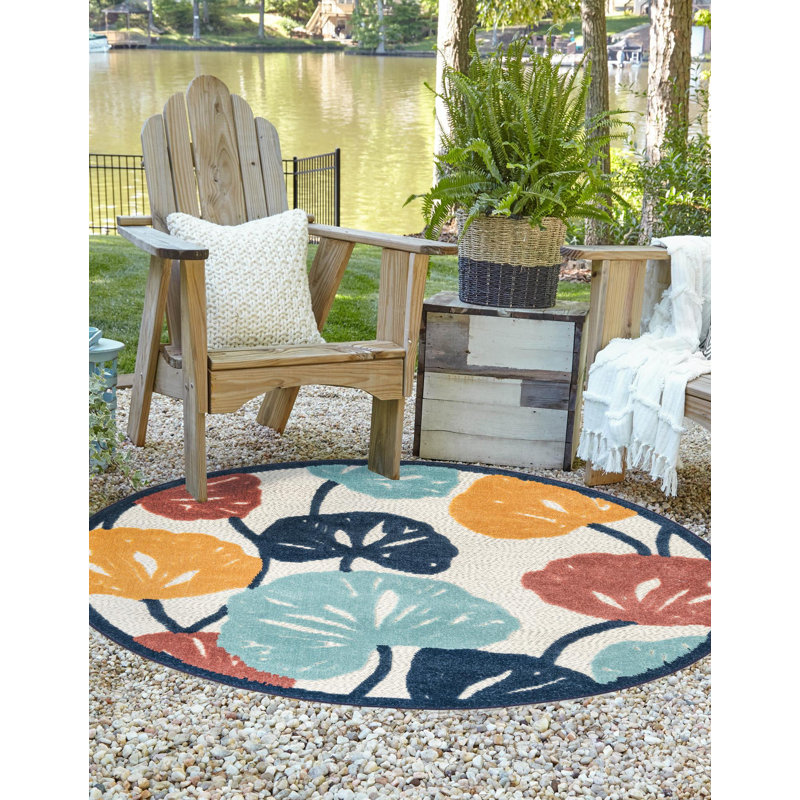 Tapis intérieur / extérieur Mashpee, Rond 3 pi 3 po