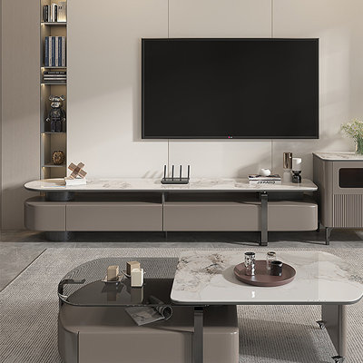 Armoire de rangement de télévision moderne et simple avec lumière de luxe