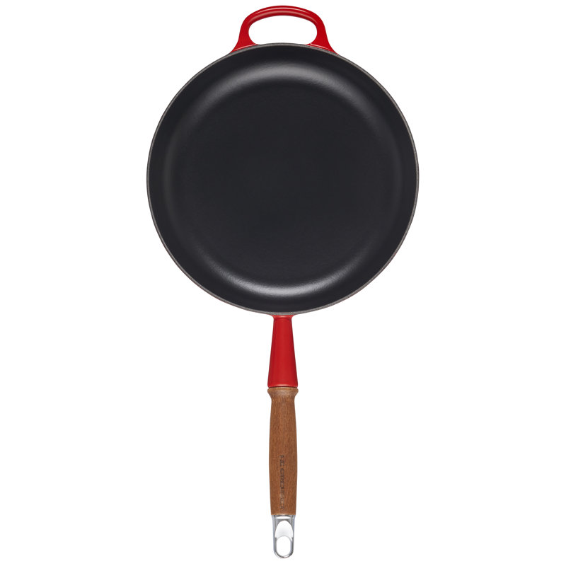 Le Creuset Enameled Cast Iron Alpine Wood Handle Fry Pan, 2.25Qt. - Flame, Cerise