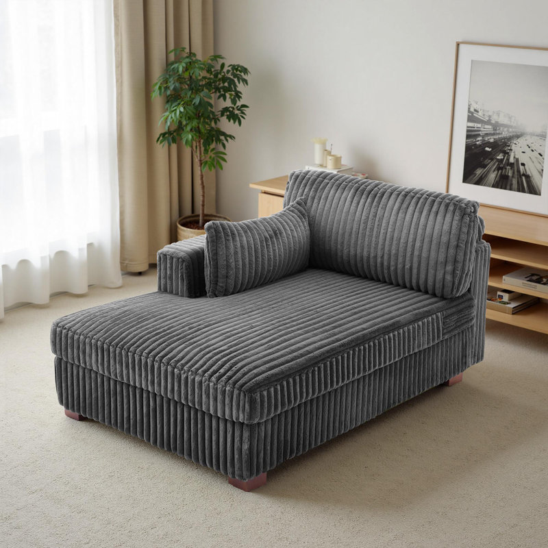 Bukvice Chaise Lounge, Grey, Left Hand Facing