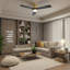 Ventilateur de plafond 52 po avec lumière DEL et moteur à courant continu réversible Airys-847682678