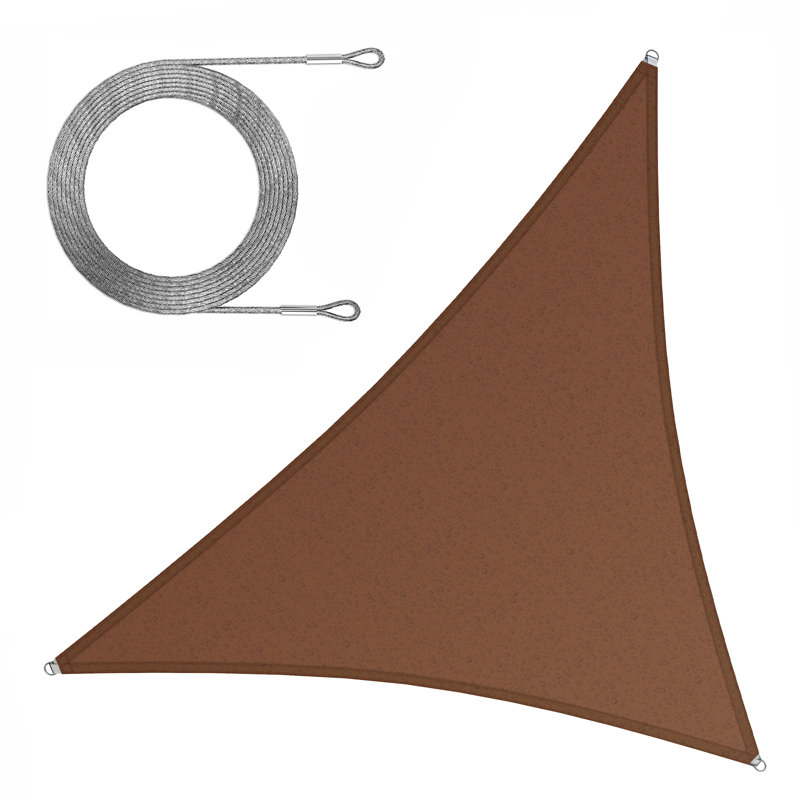Waterproof Shade Sail With Ropes, Brown, 12 ft. x 12 ft.
