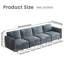 305cm Blue-Grey Modular Fabric Sofa, 4-Seater Deep Seat Sectional Sofa for Living Room