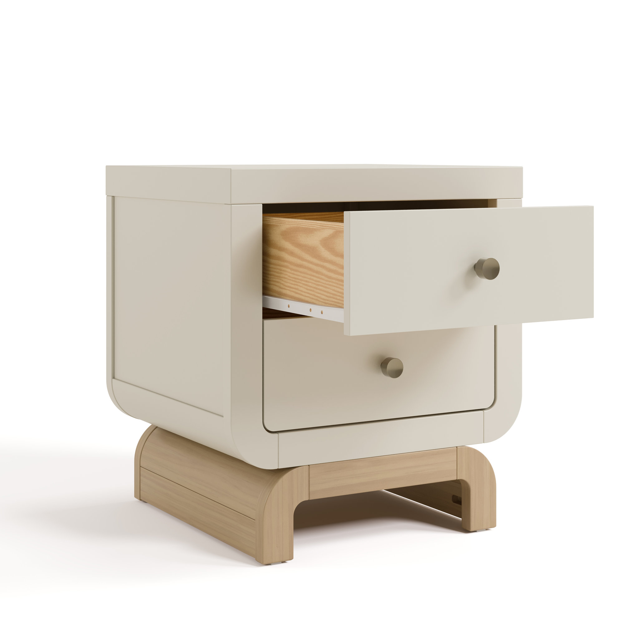 Santorini 2 Drawer Nightstand, Frosted Oat