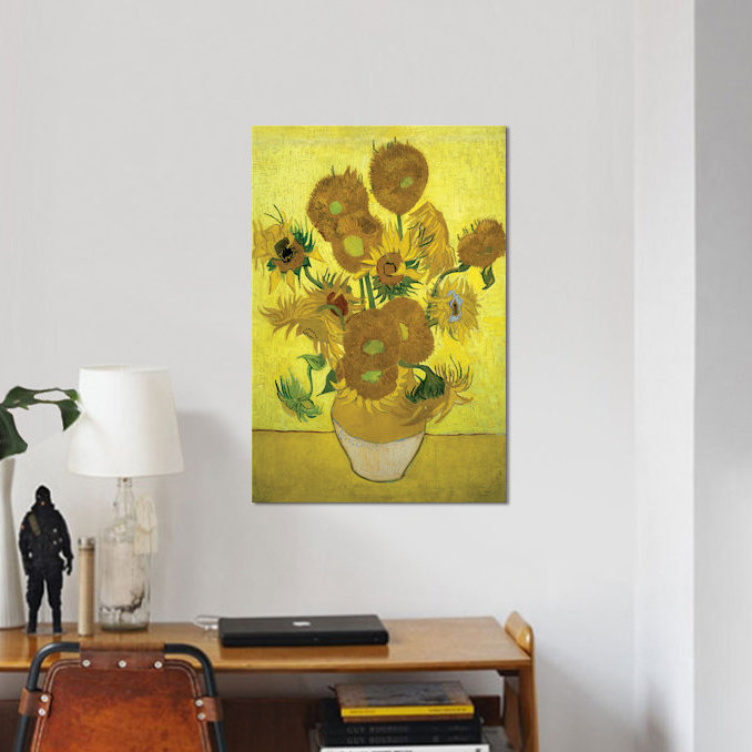 "fleurs (répétition de la quatrième version), 1889" par vincent van gogh, reproduction sur toile, Toile tendue, Pas de tapis
