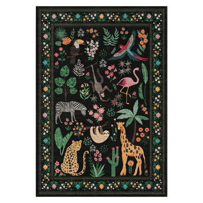 Vintage Boho Distressed Runner Rug - Washable Low-Pile Soft Area Rug, Non-Slip Indoor Carpet for Living Room Bedroom Hallway